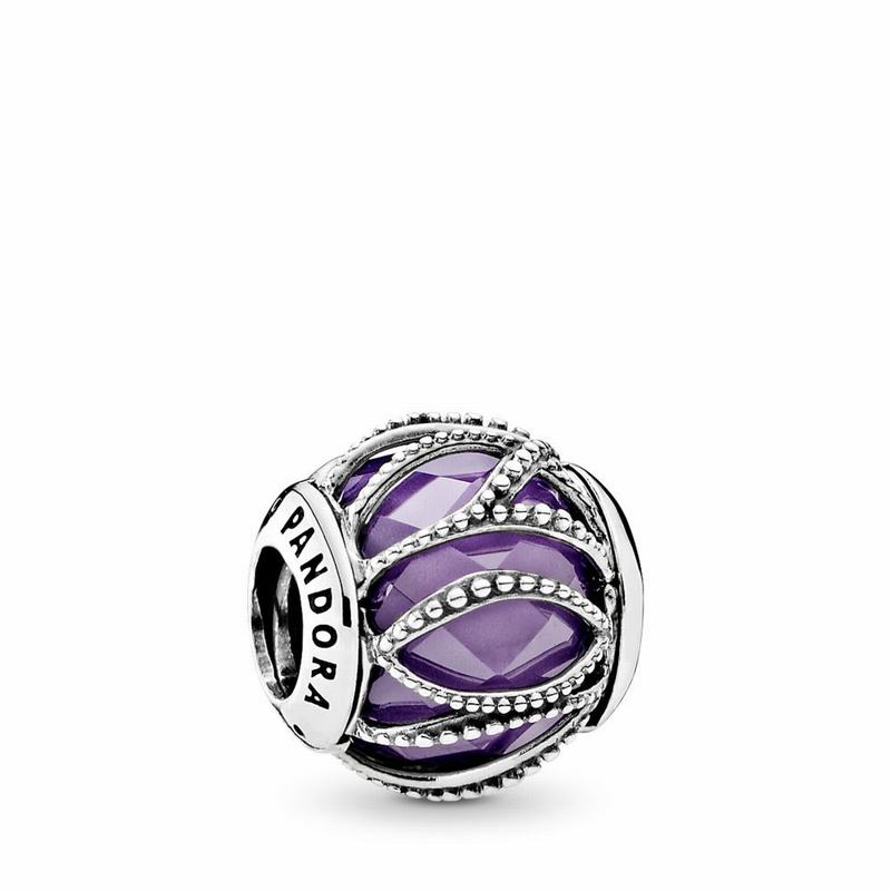 Pandora Intertwining Radiance Charm Ireland - Sterling Silver/Purple/Cubic Zirconia - 546713QTW